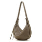 Women Minimalist Soft Leather Crescent Crossbody Bag