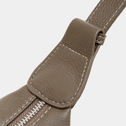 Women Minimalist Soft Leather Crescent Crossbody Bag