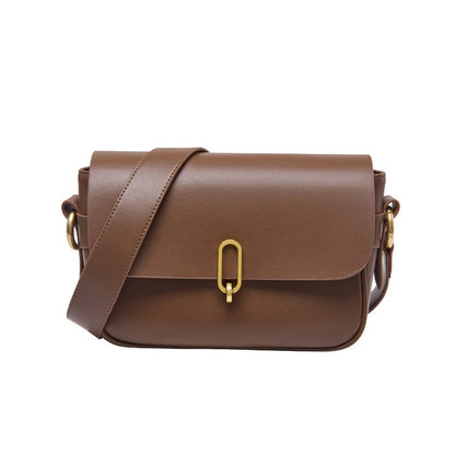Women Minimalist Leather Crossbody Bag Adjustable Strap