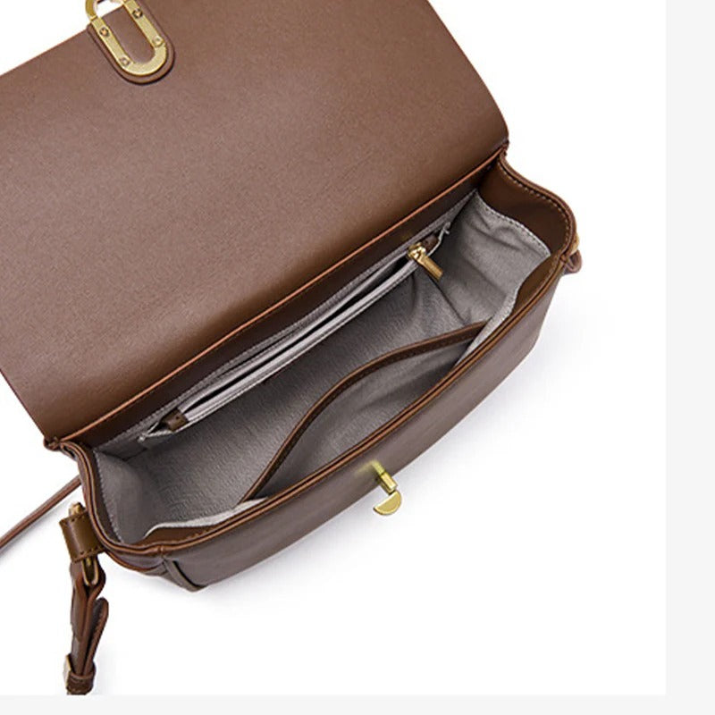 Women Minimalist Leather Crossbody Bag Adjustable Strap