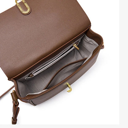 Women Minimalist Leather Crossbody Bag Adjustable Strap